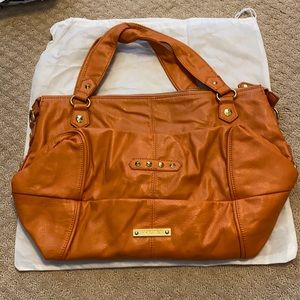 Miss Gustto orange large tote purse